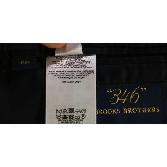 Brooks Brothers Navy Blue w/ Gold Metal Buttons 2-Btn Wool Blazer Jacket 44L - Picture 9 of 9